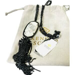 KENDRA SCOTT Rayne Necklace In Gunmetal with Ivory Pearl